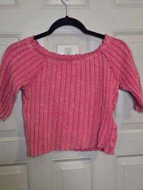 NWT We The Free - Pink Ribbed Crop Top